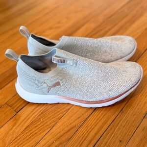Puma Women's Soft Stride Light Gray Slip-On Sneakers